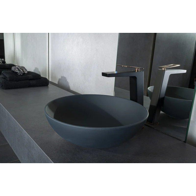 By Goof Waskom - opbouw - 38.5x13.8x38.5cm - Solid surface - Rond - Mat Antraciet