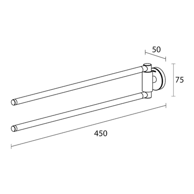 Tiger Urban Porte-serviettes - double - pivotant - rond - noir