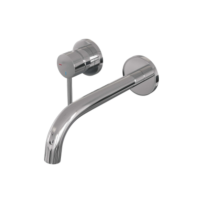 BRAUER Chrome Edition Wastafelmengkraan inbouw - gebogen uitloop rechts - hendel lang smal - inclusief inbouwdeel - model A2 chroom