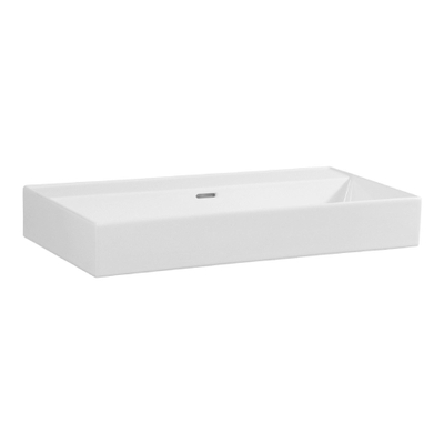 Brauer Lunar lavabo pour meuble - 81x13x46.5cm - avec trop-plein - 1 vasque - 0 trous de robinet - céramique - blanc brillant
