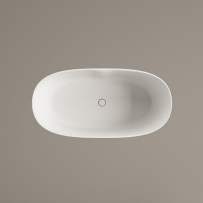 Zeza Element Baignoire îlot- 145x71x60cm - solid surface - crème mat