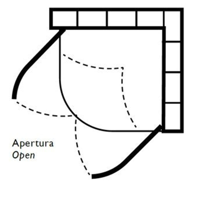Plieger Royal accès d''angle 1/4 rond verre 6mm 90x190cm chrome