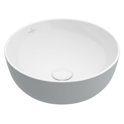 Villeroy & Boch Artis opzetwastafel - 43x43cm - zonder kraangat - zonder overloop CeramicPlus - French Linen (glans grijs)