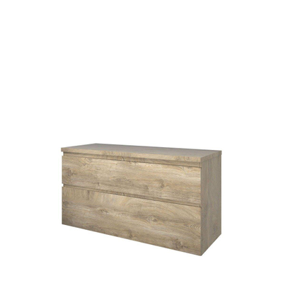 Proline Top Set Plan et armoire sous lavabo 120x63.2x46cm asymétrique Raw oak