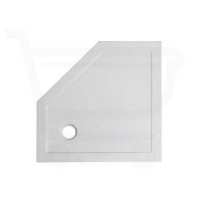 Saniclass Diamond douchebak 90x90x4cm vijfhoek wit - OUTLET