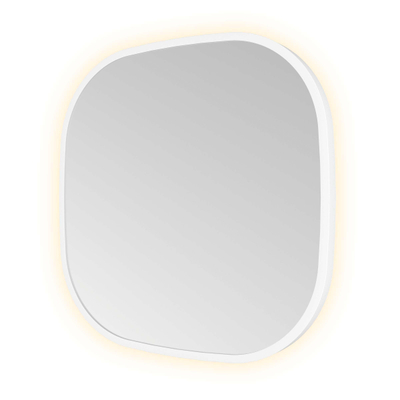 Hotbath &MORE Spiegel in aluminium frame / contour - 40x40cm - inclusief indirect LED - color changing - dimbaar - dottless - met afstandsbediening - mat wit