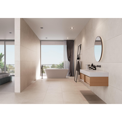SAMPLE Terravito Allino wand- en vloertegel - 60x60cm - gerectificeerd - Betonlook - Sand mat (beige)