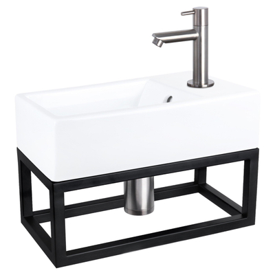 Differnz Hura Lavabo compact - 40x22x11,5cm - céramique - blanc
