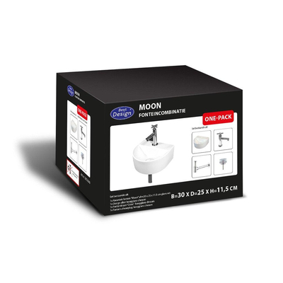 Best Design Class ensemble lave-mains 30x25cm complet blanc