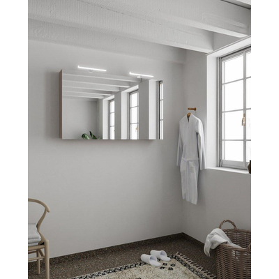 Mondiaz CUBB armoire de toilette – 120 x 70 x 18 cm – 2 portes – Smoke