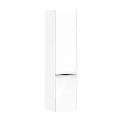 Hansgrohe Xelu Q Armoire haute - 165x40x35cm - 2 portes - poignée noir mat - fermeture douce - charnière à droite - high gloss white
