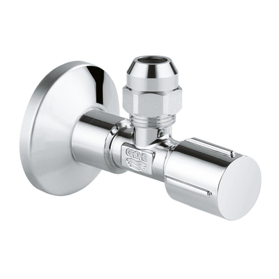 GROHE robinet d'arrêt d'angle à compression 1/2 x3/8 avec poignée métallique chrome