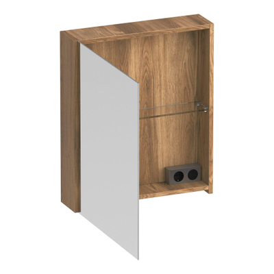 BRAUER Impress spiegelkast – 59x70x15 cm – linksdraaiend, dubbelzijdige spiegeldeurr – Honey