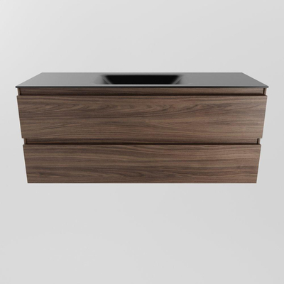 Mondiaz Aivy badmeubelset - 120x45x50cm - 0 kraangaten - 1 wasbak urban Solid surface - Midden - 2 lades - Zonder spiegel - Melamine Mocha