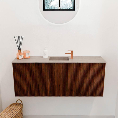 Mondiaz JOYA-DLUX 100cm meuble de salle de bains - couleur Ruby - Vasque FAYE position Milieu 1 trou de robinet couleur Saba