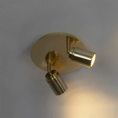 QAZQA Ducha badkamer plafondlamp - 20x20cm - 2 spots - IP44 - messing (goud)