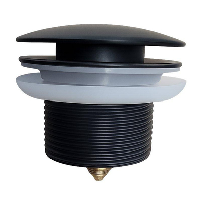 FugaFlow Eccelente Bonde de baignoire avec bouchon complet - avec partie supérieure - noir mat