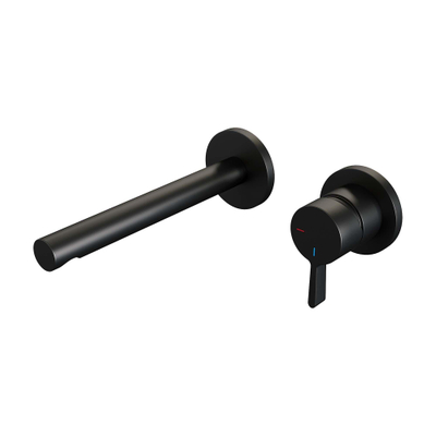 BRAUER Black Edition Wastafelmengkraan inbouw - rechte uitloop links - hendel middel dik - inclusief inbouwdeel - model E 1 - mat zwart