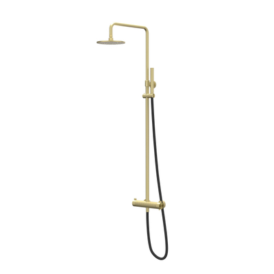 IVY Tribe opbouw regendoucheset – Ø20 cm medium hoofddouche – staafhanddouche – vaste douchehouder – goud geborsteld