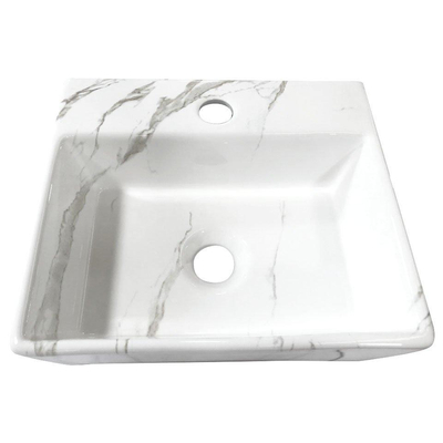 Wiesbaden Leto Lave-main 33.5x29x11.5cm Carrara look marbre Blanc