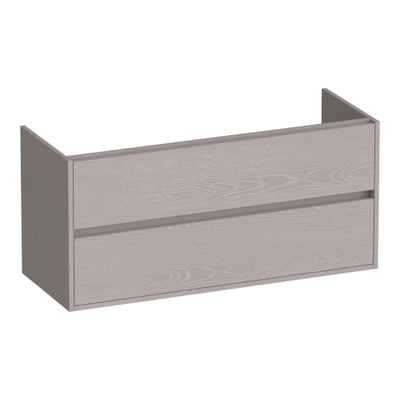 BRAUER Adore wastafelonderkast - 120x46x55cm - 2 softclose lades - greeploos - 1 sifon uitsparing - Timber Greige