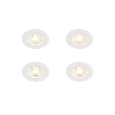 QAZQA Ulo Inbouwspot - set van 4 - 8.2x8.2cm - incl. LED - 3 staps dimbaar - IP65 - rond - mat wit