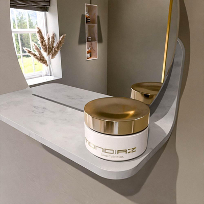 Mondiaz SPOT Miroir de salle de bain - rond 30cm - plan de miroir - couleur Opalo