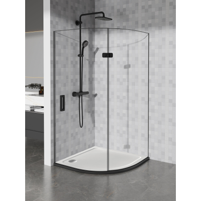Adema Dawn receveur de douche - 80x80x4cm - quart de cercle SMC - blanc brillant