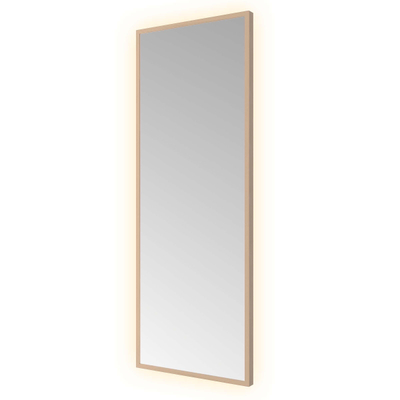 Hotbath &MORE Spiegel - 30x80cm - direct en indirect LED - color changing - dimbaar - met afstandsbediening - PVD - geborsteld koper
