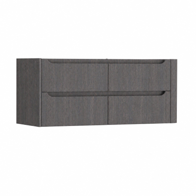 H&R Badmeubelen Juice Meuble sous vasque - 120x45x50cm - angle droit arrondi - 4 tiroirs - poignée intégrée - Wenge