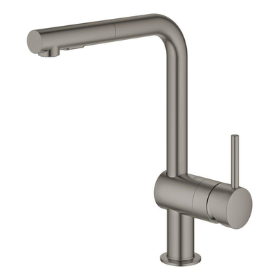 Grohe Minta Keukenkraan - hoog - uittrekbare l uitloop - 2 straalsoorten - brushed hard graphite (antraciet)
