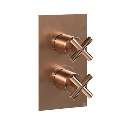 Crosswater MPRO crosshead robinet encastré - élément encastrable - 2 poignées - bronze brossé