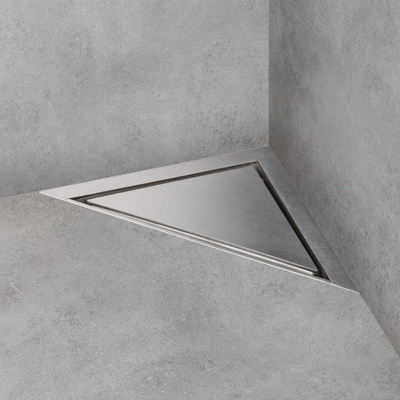 Easy Drain AquaJewels Delta Zero brossé 20x20cm avec sortie latérale siphon 50mm garde d'eau 30/35/50mm inox AJDE ZM