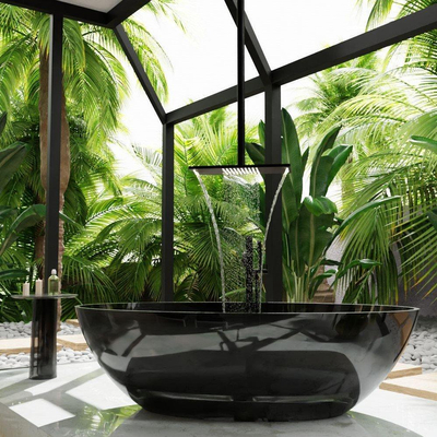 MONDIAZ CRISTAL Vrijstaand Bad - 180x85cm - black