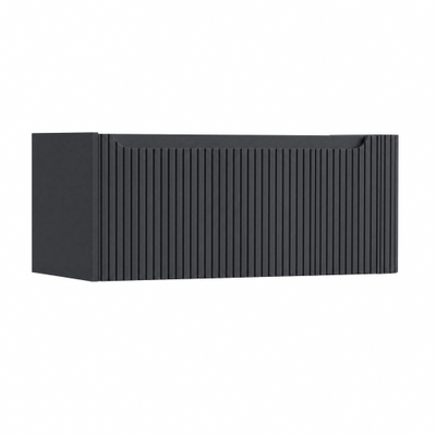 H&R Badmeubelen Juice Wastafelonderkast - 100x45x40cm - rechterhoek afgerond - 3D-front - 1 lade - geïntegreerde greep - dark blue