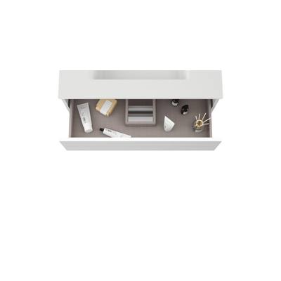 Adema Chacito wastafelonderkast - 80x39.5x55cm - ondiep - 2 lades - greeploos - mat wit met meubelwastafel keramiek 1 kraangat SHOWROOMMODEL