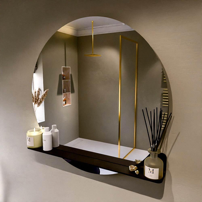 Mondiaz SPOT miroir – Ø 100 cm – avec tablette – Urban (noir)