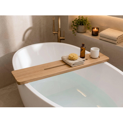 Saniclass Axess Planche de baignoire - 95x15cm - bois de chêne - chêne naturel