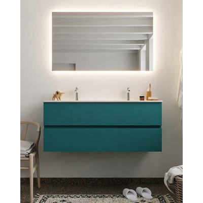 Mondiaz VICA ensemble de meuble de salle de bain - 120cm - meuble sous-vasque smag - 2 tiroirs - lavabo denia double - 2 trous de robinet - version XL 60cm de haut