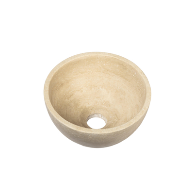 Saniclass Travertine Vasque - 21x21x12cm - ronde - pierre naturelle - Travertin