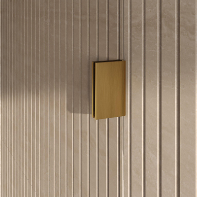 BRAUER Void Carving Porte de niche - 2 pièces - 110x200cm - porte battante en verre 60cm - revêtement verre - réversible - verre clair - PVD or brossé