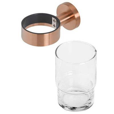 Geesa Nemox porte-gobelet avec verre - bronze brossé
