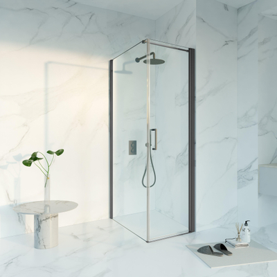 Fortifura Galeria Douchecabine - 60x90x200 - Profiel veiligheidsglas - anti kalk - geborsteld gunmetal PVD