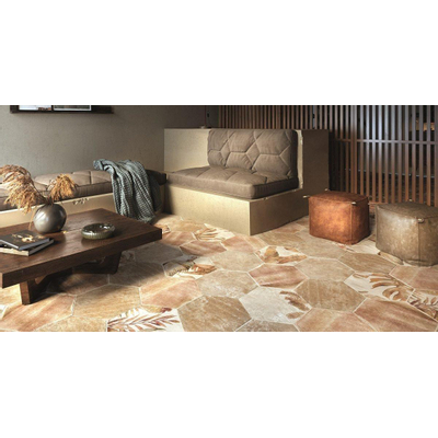 Zyx Amazonia Vloer- en wandtegel met decor 32x37cm 9mm gerectificeerd R9 porcellanato Tropic Cotto