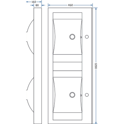 Xellanz Tigris Plan vasque 120x46cm 2 vasques Blanc