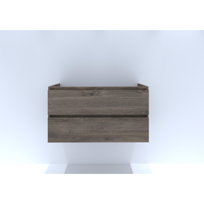 HR badmeubelen Infinity Wastafelonderkast - 100x44.8x55cm - 2 lades - greeploos - espresso