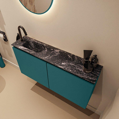 MONDIAZ TURE-DLUX 100cm toiletmeubel Smag. EDEN wastafel Lava positie links. Met 1 kraangat.