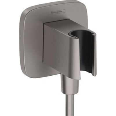 Hansgrohe Fixfit q Muuraansluitbocht - met handdouchehouder - zwart chroom