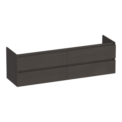 BRAUER Joy wastafelonderkast 160 4 softclose lades - greeploos - 2 sifon uitsparingen - Timber Anthracite