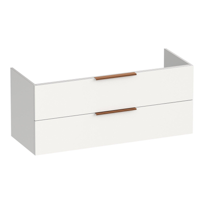 BRAUER Elevate wastafelonderkast 120 excl. opleggrepen 2 softclose lades en 1 sifon uitsparing - mat wit